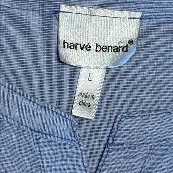 Harve Benard Light Blue Button Down Shirt 💯 % Cotton - Picture 2 of 10